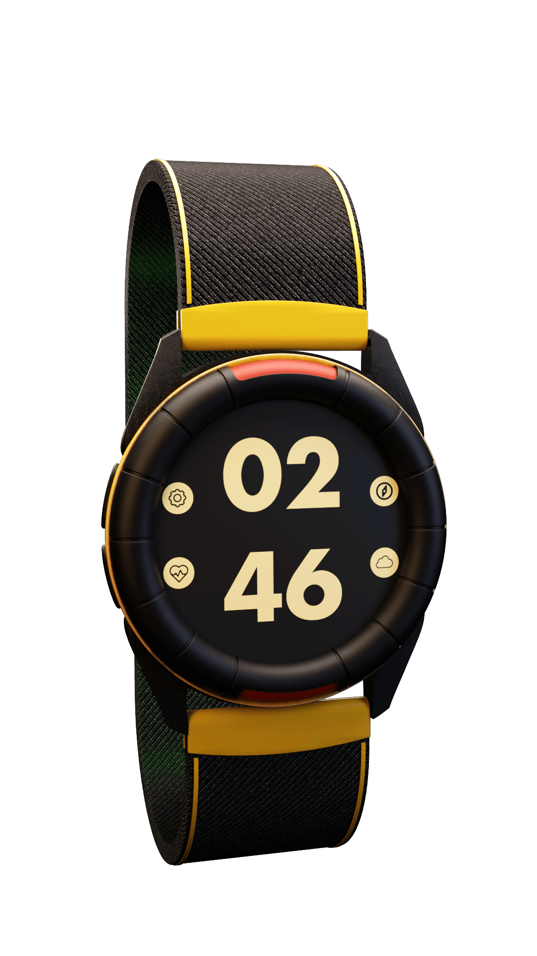 Graphic depicting a hexagonal cropped photo of an interior room design with grid lines along its borders.